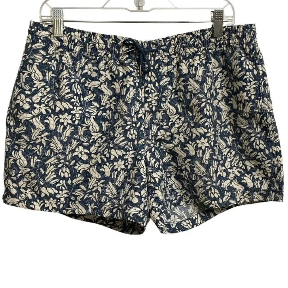 Club Monaco Tailored Fit Men's Floral Swim Trunks Sz M Blue Summer Beach Coastal - Picture 2 of 16